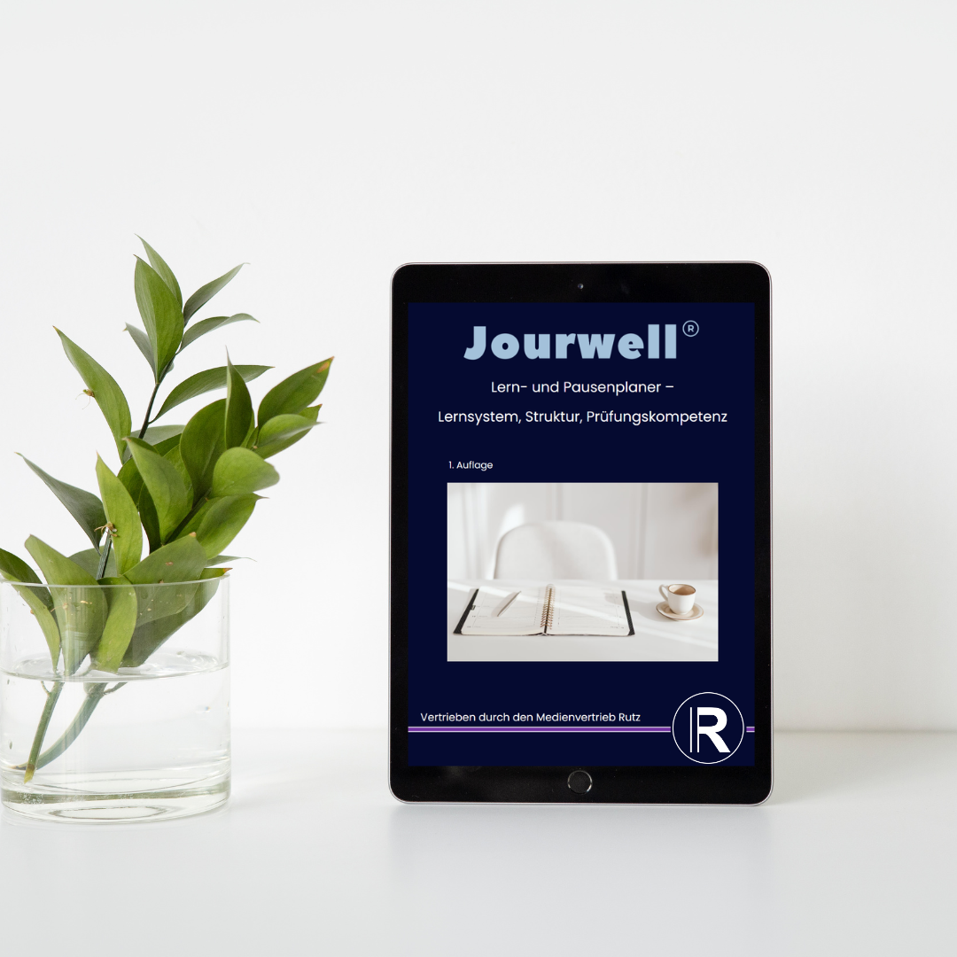 Jourwell Lern- und Pausenplaner auf Tablet-Mockup